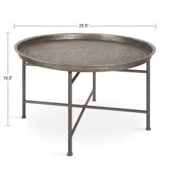 Mahdavi Silver 25.50 in. Round Metal Coffee Table by Kate and Laurel 10 Mahdavi Silver 25.50 in. Round Metal Coffee Table by Kate and Laurel -Sealy Sales Store silver kate and laurel coffee tables 215288 c3 1000