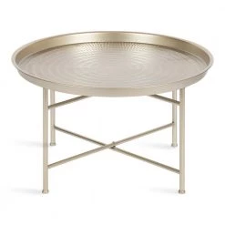 Mahdavi Silver 15.50 in. Round Metal Coffee Table by Kate and Laurel -Sealy Sales Store silver kate and laurel coffee tables 220498 4f 1000