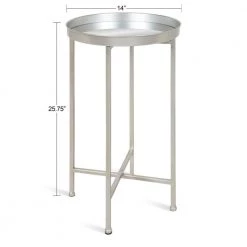 Celia 14 in. Silver Round Glass End Table by Kate and Laurel -Sealy Sales Store silver kate and laurel end side tables 213961 c3 1000