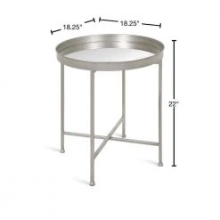 Celia 18.25 in. Silver Round Glass End Table by Kate and Laurel 12 Celia 18.25 in. Silver Round Glass End Table by Kate and Laurel -Sealy Sales Store silver kate and laurel end side tables 214612 40 1000