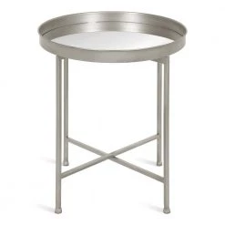 Celia 18.25 in. Silver Round Glass End Table by Kate and Laurel 15 Celia 18.25 in. Silver Round Glass End Table by Kate and Laurel -Sealy Sales Store silver kate and laurel end side tables 214612 4f 1000