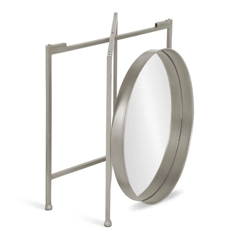 Celia 18.25 in. Silver Round Glass End Table by Kate and Laurel 4 Celia 18.25 in. Silver Round Glass End Table by Kate and Laurel - Image 2