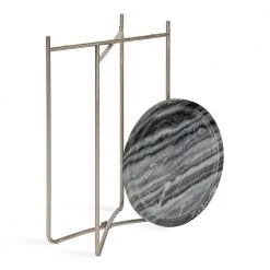 Vale 15.50 in. Silver Round Marble End Table by Kate and Laurel -Sealy Sales Store silver kate and laurel end side tables 219298 fa 1000