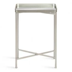 Celia 18 in. Silver Rectangle Glass End Table by Kate and Laurel -Sealy Sales Store silver kate and laurel end side tables 219953 4f 1000