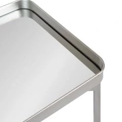 Celia 18 in. Silver Rectangle Glass End Table by Kate and Laurel -Sealy Sales Store silver kate and laurel end side tables 219953 77 1000