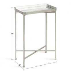 Celia 18 in. Silver Rectangle Glass End Table by Kate and Laurel -Sealy Sales Store silver kate and laurel end side tables 219953 c3 1000