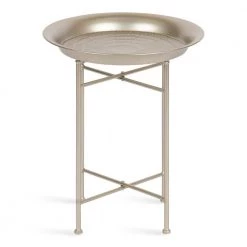 Mahdavi 16.50 in. Silver Round Metal End Table by Kate and Laurel -Sealy Sales Store silver kate and laurel end side tables 220501 4f 1000