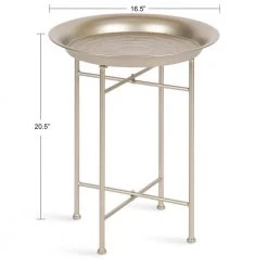 Mahdavi 16.50 in. Silver Round Metal End Table by Kate and Laurel -Sealy Sales Store silver kate and laurel end side tables 220501 c3 1000