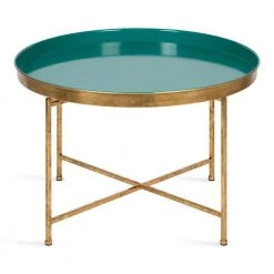 Celia Teal 19 in. Round Metal Coffee Table by Kate and Laurel -Sealy Sales Store teal gold kate and laurel coffee tables 221157 4f 1000