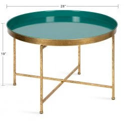 Celia Teal 19 in. Round Metal Coffee Table by Kate and Laurel -Sealy Sales Store teal gold kate and laurel coffee tables 221157 c3 1000