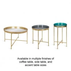 Celia Teal 19 in. Round Metal Coffee Table by Kate and Laurel -Sealy Sales Store teal gold kate and laurel coffee tables 221157 fa 1000