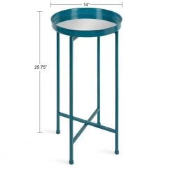 Celia 14 in. Teal Round Glass End Table by Kate and Laurel -Sealy Sales Store teal kate and laurel end side tables 217214 c3 1000