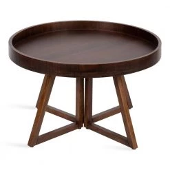 Avery Walnut Brown 18 in. Round Wood Coffee Table by Kate and Laurel -Sealy Sales Store walnut brown kate and laurel coffee tables 221177 4f 1000
