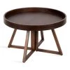 Avery Walnut Brown 18 in. Round Wood Coffee Table by Kate and Laurel -Sealy Sales Store walnut brown kate and laurel coffee tables 221177 64 1000