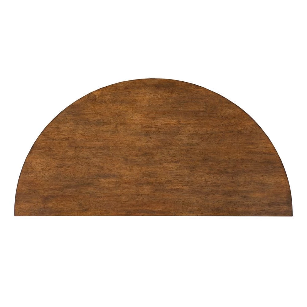 Solvay Walnut Brown 36 in. Half Circle Wood Console Table by Kate and Laurel 5 Solvay Walnut Brown 36 in. Half Circle Wood Console Table by Kate and Laurel - Image 3