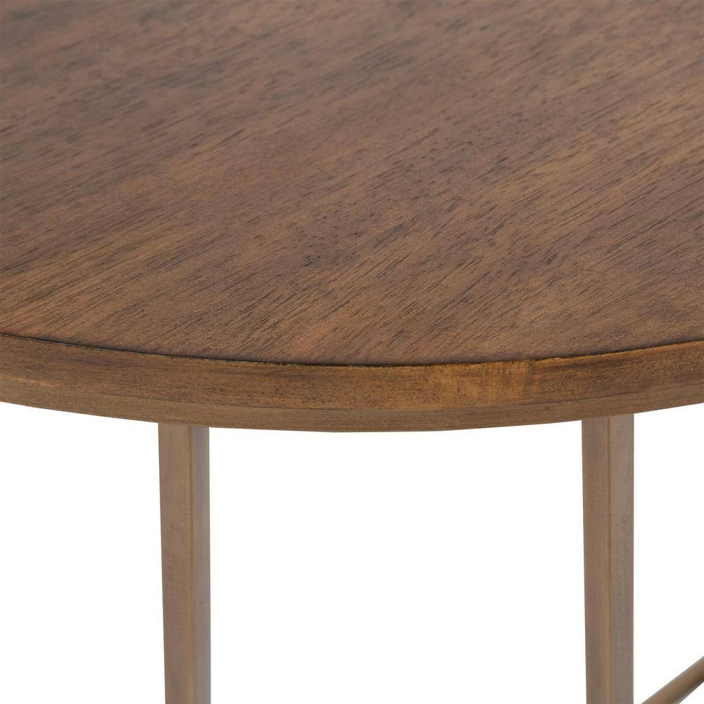 Solvay Walnut Brown 36 in. Half Circle Wood Console Table by Kate and Laurel 4 Solvay Walnut Brown 36 in. Half Circle Wood Console Table by Kate and Laurel - Image 2