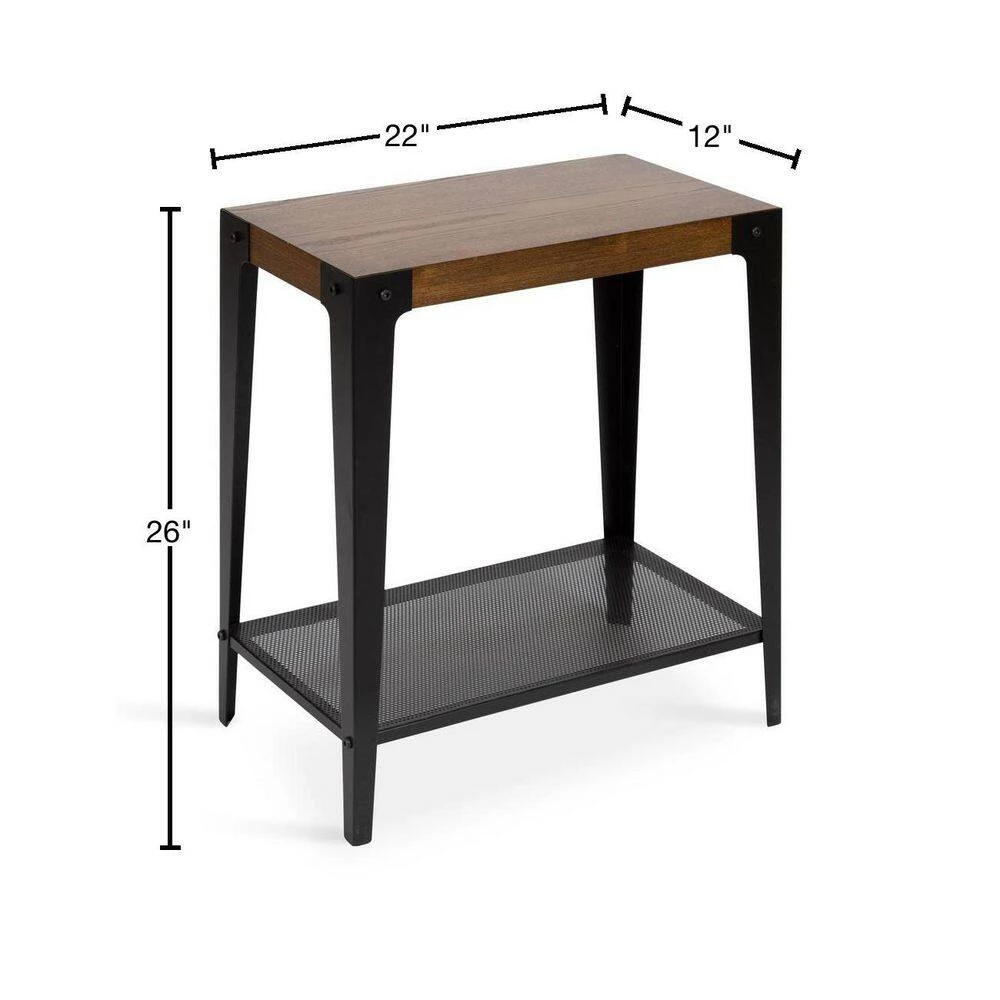 Vexler 22 in. Walnut Brown Rectangle Wood End Table by Kate and Laurel 5 Vexler 22 in. Walnut Brown Rectangle Wood End Table by Kate and Laurel - Image 3