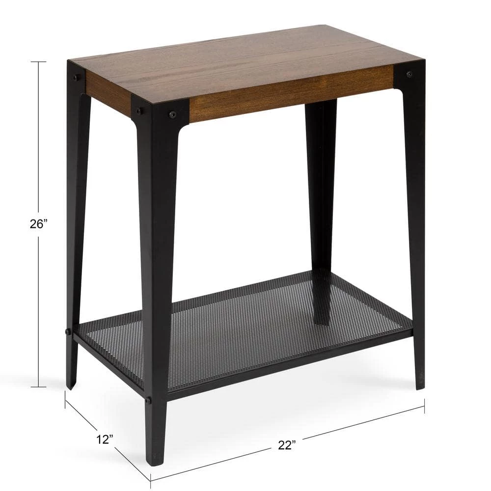 Vexler 22 in. Walnut Brown Rectangle Wood End Table by Kate and Laurel 7 Vexler 22 in. Walnut Brown Rectangle Wood End Table by Kate and Laurel - Image 5