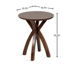 Soleyn 19.75 in. Walnut Brown Round Wood End Table by Kate and Laurel -Sealy Sales Store walnut brown kate and laurel end side tables 221193 40 1000