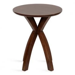 Soleyn 19.75 in. Walnut Brown Round Wood End Table by Kate and Laurel -Sealy Sales Store walnut brown kate and laurel end side tables 221193 4f 1000