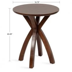 Soleyn 19.75 in. Walnut Brown Round Wood End Table by Kate and Laurel -Sealy Sales Store walnut brown kate and laurel end side tables 221193 c3 1000