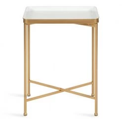 Celia 17.91 in. White Rectangle Metal End Table by Kate and Laurel -Sealy Sales Store white gold kate and laurel end side tables 219951 4f 1000