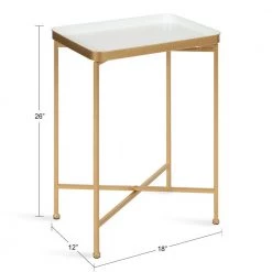 Celia 17.91 in. White Rectangle Metal End Table by Kate and Laurel -Sealy Sales Store white gold kate and laurel end side tables 219951 c3 1000