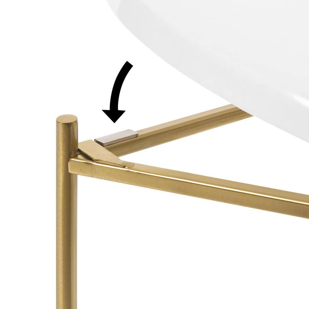 Ulani 18.50 in. White Round Metal End Table with 2-Pieces by Kate and Laurel 5 Ulani 18.50 in. White Round Metal End Table with 2-Pieces by Kate and Laurel - Image 3