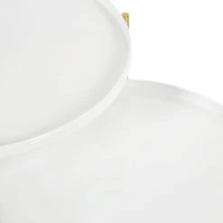 Ulani 18.50 in. White Round Metal End Table with 2-Pieces by Kate and Laurel 14 Ulani 18.50 in. White Round Metal End Table with 2-Pieces by Kate and Laurel -Sealy Sales Store white gold kate and laurel end side tables 220817 fa 1000