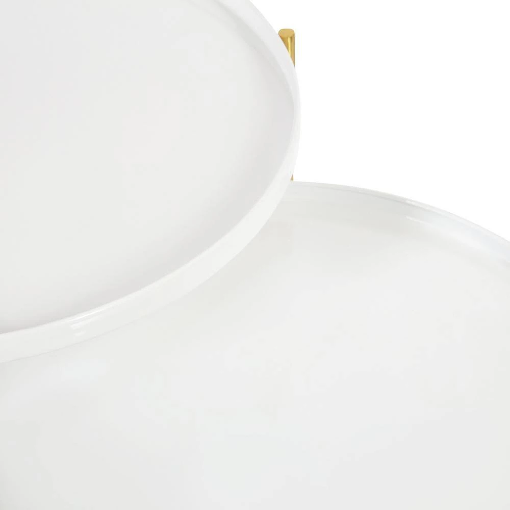 Ulani 18.50 in. White Round Metal End Table with 2-Pieces by Kate and Laurel 8 Ulani 18.50 in. White Round Metal End Table with 2-Pieces by Kate and Laurel - Image 6