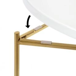 Ulani 22.50 in. White Round Metal End Table with 2-Pieces by Kate and Laurel -Sealy Sales Store white gold kate and laurel end side tables 220828 77 1000