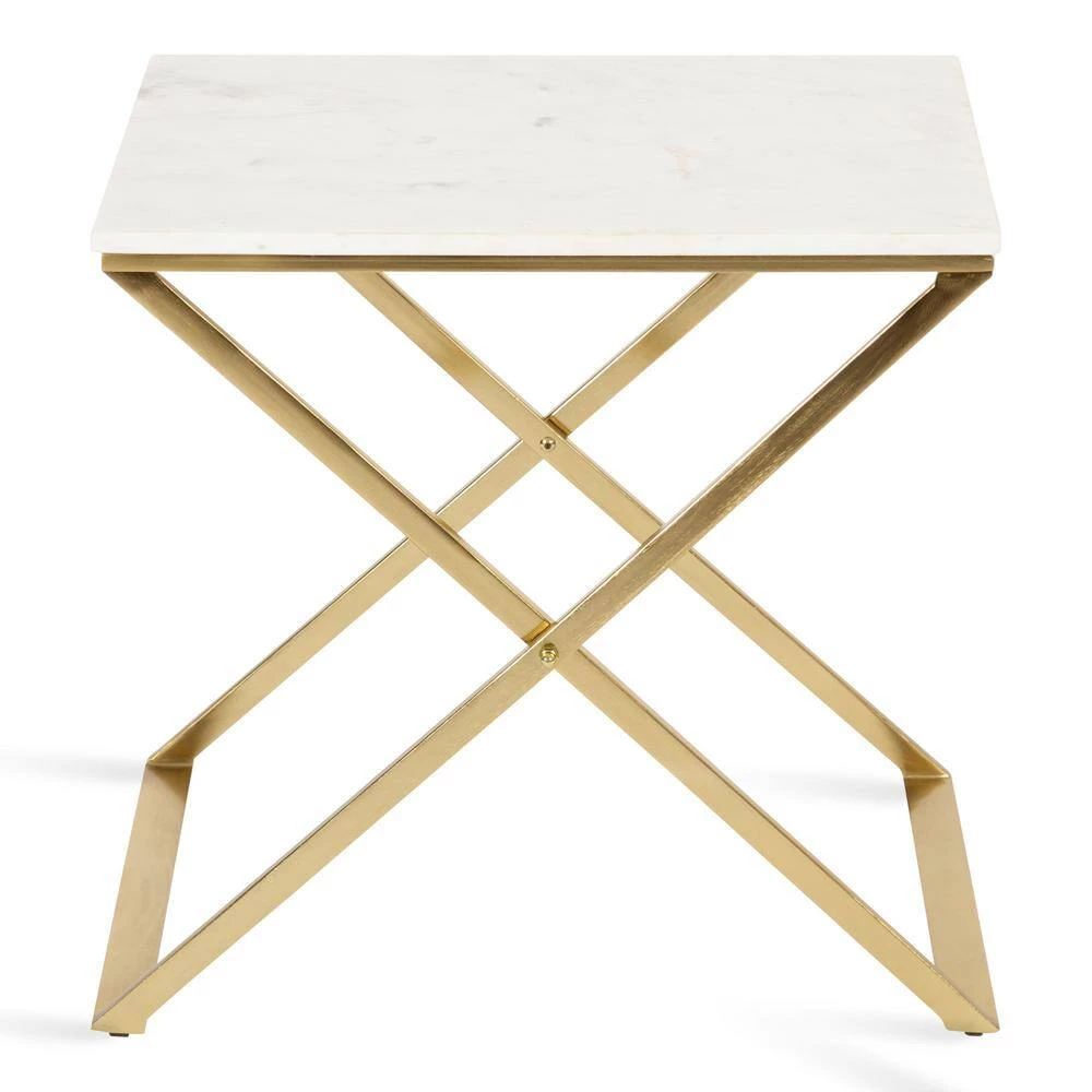 Laraway 20.25 in. White Rectangle Natural Stone Top End Table by Kate and Laurel 7 Laraway 20.25 in. White Rectangle Natural Stone Top End Table by Kate and Laurel - Image 5