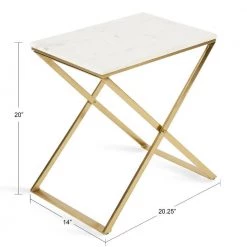 Laraway 20.25 in. White Rectangle Natural Stone Top End Table by Kate and Laurel 13 Laraway 20.25 in. White Rectangle Natural Stone Top End Table by Kate and Laurel -Sealy Sales Store white gold kate and laurel end side tables 221283 c3 1000