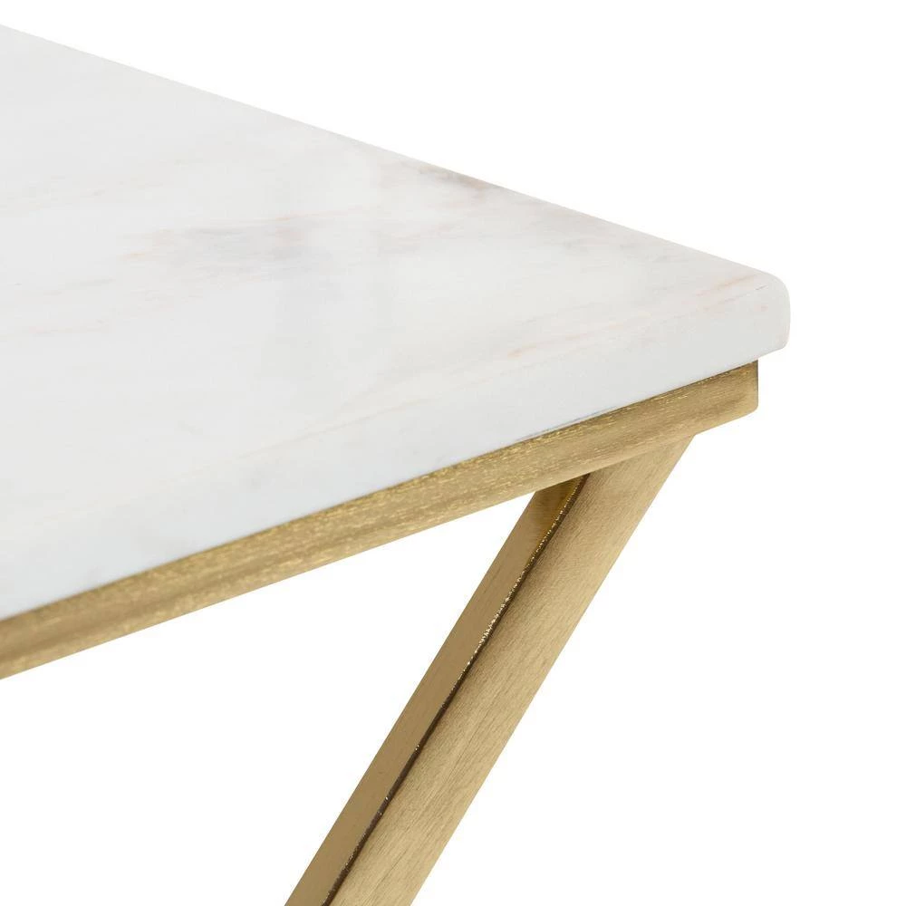 Laraway 20.25 in. White Rectangle Natural Stone Top End Table by Kate and Laurel 10 Laraway 20.25 in. White Rectangle Natural Stone Top End Table by Kate and Laurel - Image 8