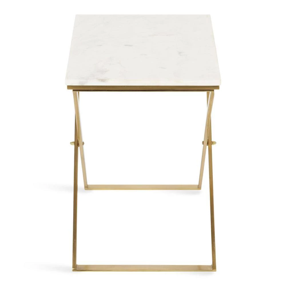 Laraway 20.25 in. White Rectangle Natural Stone Top End Table by Kate and Laurel 8 Laraway 20.25 in. White Rectangle Natural Stone Top End Table by Kate and Laurel - Image 6