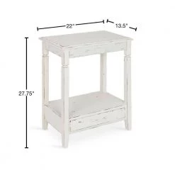 Idabelle 22 in. White Rectangle MDF Top End Table by Kate and Laurel -Sealy Sales Store white kate and laurel end side tables 211970 40 1000