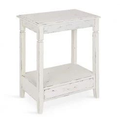 Idabelle 22 in. White Rectangle MDF Top End Table by Kate and Laurel