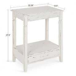 Idabelle 22 in. White Rectangle MDF Top End Table by Kate and Laurel -Sealy Sales Store white kate and laurel end side tables 211970 77 1000