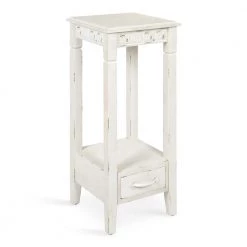 Idabelle 12 in. White Square Wood End Table by Kate and Laurel