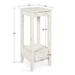Idabelle 12 in. White Square Wood End Table by Kate and Laurel -Sealy Sales Store white kate and laurel end side tables 215511 c3 1000