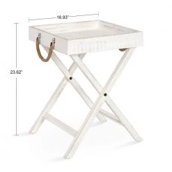 Bayville 17 in. White Square Wood End Table by Kate and Laurel -Sealy Sales Store white kate and laurel end side tables 215811 c3 1000