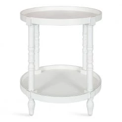 Bellport 20 in. White Round MDF Top End Table by Kate and Laurel -Sealy Sales Store white kate and laurel end side tables 218486 4f 1000