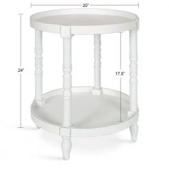 Bellport 20 in. White Round MDF Top End Table by Kate and Laurel -Sealy Sales Store white kate and laurel end side tables 218486 c3 1000