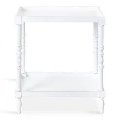 Bellport 22 in. White Rectangle MDF Top End Table by Kate and Laurel -Sealy Sales Store white kate and laurel end side tables 219743 4f 1000