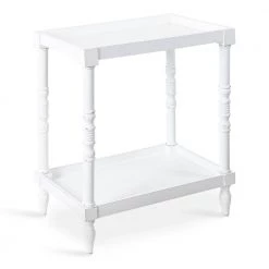 Bellport 22 in. White Rectangle MDF Top End Table by Kate and Laurel