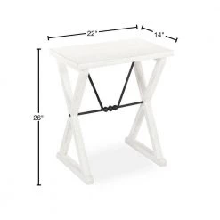 Travere 22 in. White Rectangle Wood End Table by Kate and Laurel -Sealy Sales Store white kate and laurel end side tables 219968 40 1000