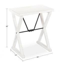 Travere 22 in. White Rectangle Wood End Table by Kate and Laurel -Sealy Sales Store white kate and laurel end side tables 219968 c3 1000