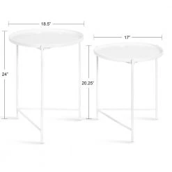 Ulani 18.50 in. White Round Metal End Table with 2-Pieces by Kate and Laurel 12 Ulani 18.50 in. White Round Metal End Table with 2-Pieces by Kate and Laurel -Sealy Sales Store white kate and laurel end side tables 220815 c3 1000
